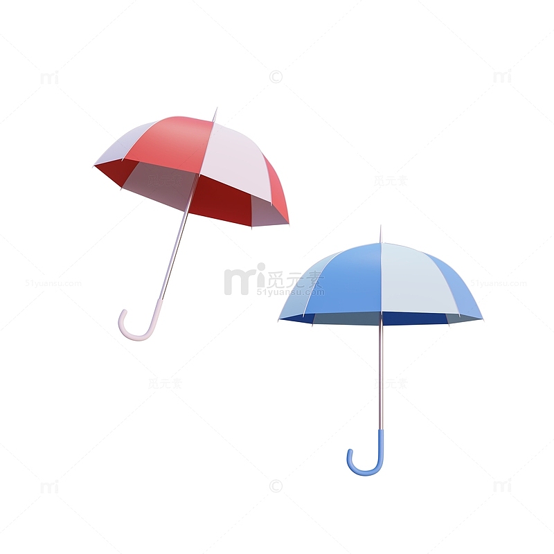 3D小清新雨伞遮阳伞折叠伞谷雨立夏