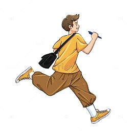 奔跑的男孩青春洋溢校园