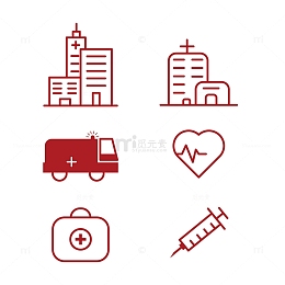 矢量医疗救护车医院图标icon
