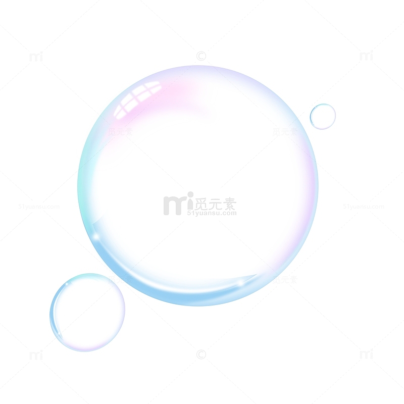 圆形蓝色彩色漂浮气泡元素