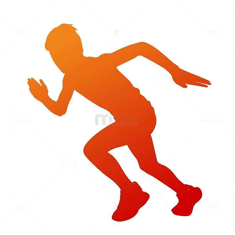人物剪影运动员跑步姿势奔跑运动会