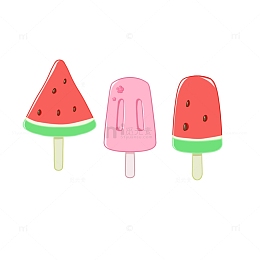 三个冰棍夏日元素