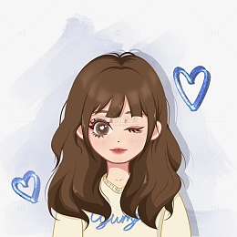 蓝色女孩头像眨眼
