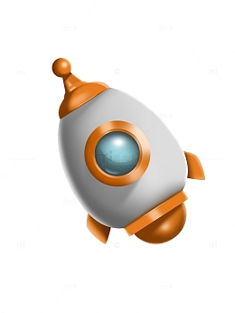 3D太空火箭卡通元素