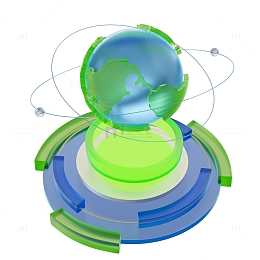 3D科技水晶玻璃地球仪