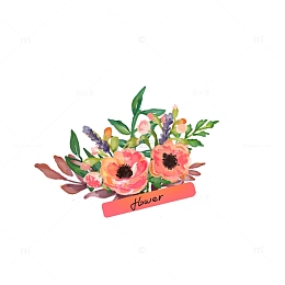 彩色油画花束
