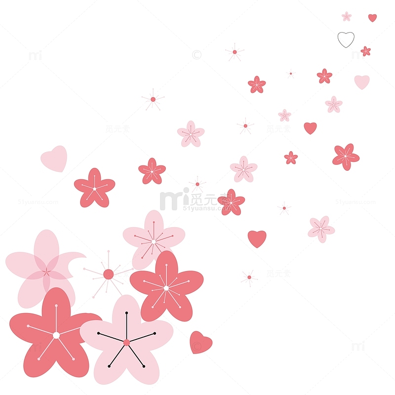 漂浮元素花朵花瓣装饰唯美浪漫粉色漫天飞舞