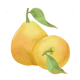 清新水果系列水彩梨子