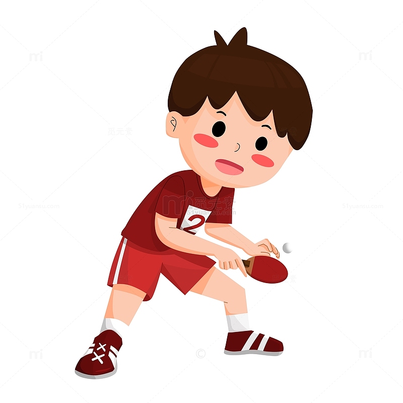 亚运会兵乒球体育运动健身锻炼卡通儿童