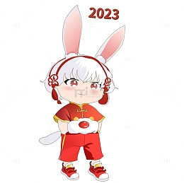 小兔子年吉祥物兔子卡通形象兔子插画