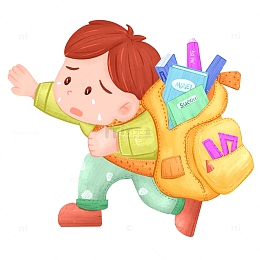 卡通手绘学习压力过大元素