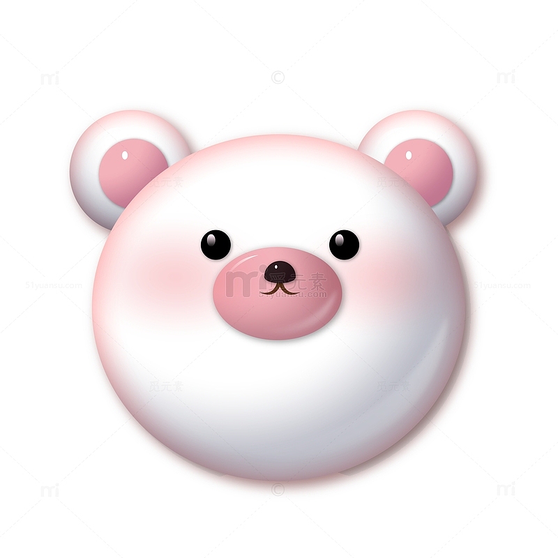 粉色立体小熊矢量插画元素