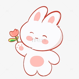 卡通可爱的简笔画兔子元素
