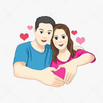 aipng520比心表白卡通(3544x3544)epspng520情侣比心人物插画(2084x