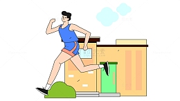 跑步Ai矢量插画人物场景插画跑步