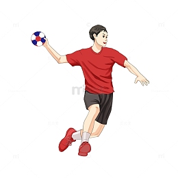手绘亚运会手球运动员男生运动员