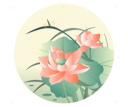 立夏荷花元素