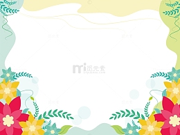 卡通春天花朵背景