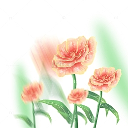 母亲节康乃馨鲜花插画活动背景板元素