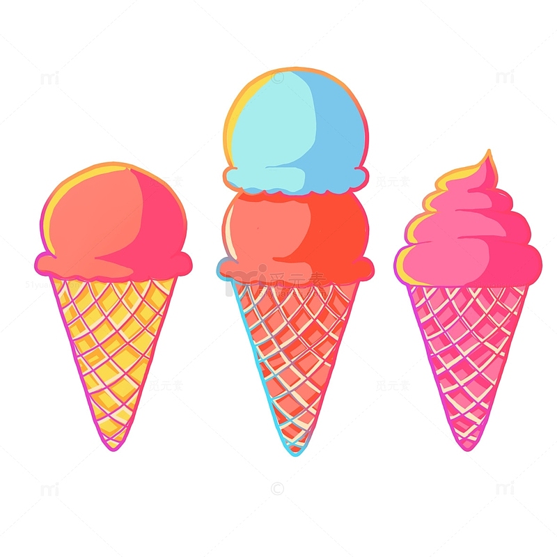 炫彩夏天冰淇淋
