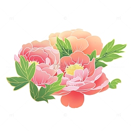 手绘牡丹花装饰