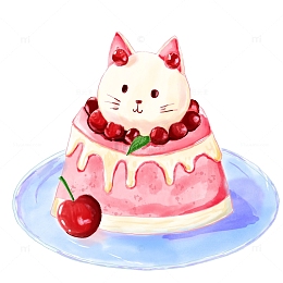冰淇淋蛋糕 卡通蛋糕 樱桃蛋糕 水彩蛋糕