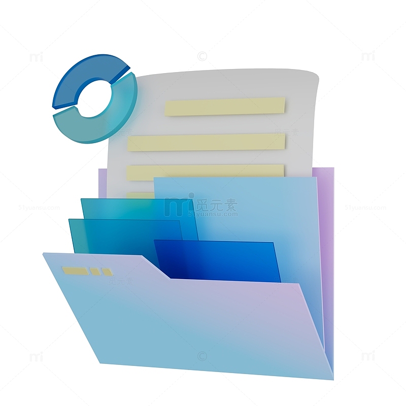 3D互联网文档文件夹计算机图标元素