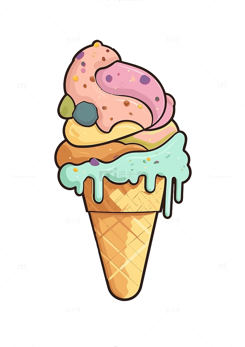 立夏小吃冰淇淋手绘素材