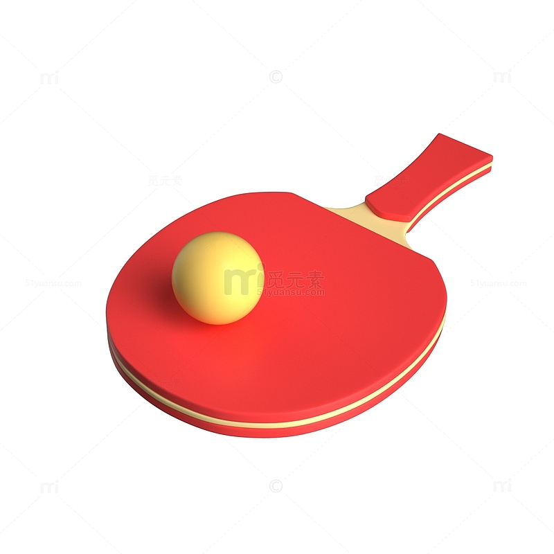 3D乒乓球拍立体模型