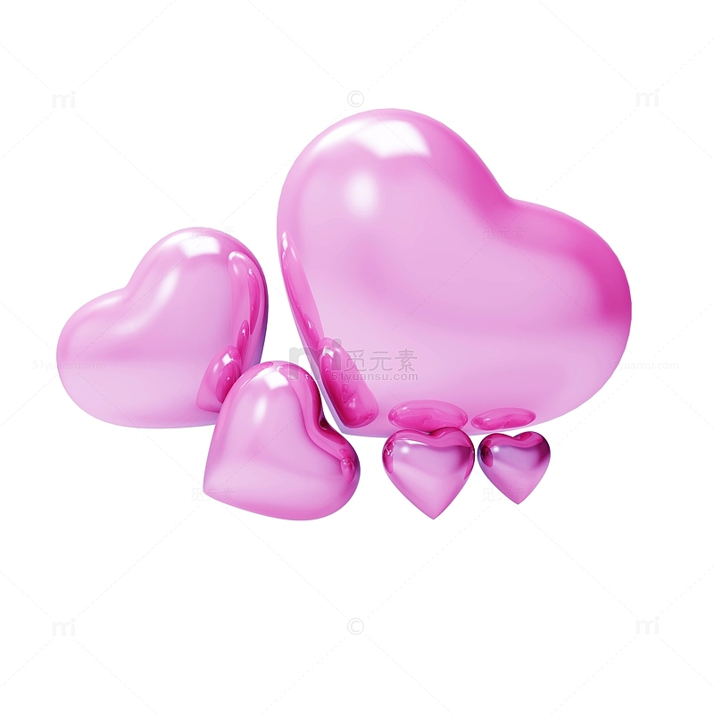 紫色浪漫心形气球小组合
