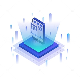 蓝色科技立体感2.5D可视化用图