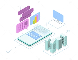 移动信息化大数据插画元素