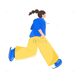 奔跑女孩扁平