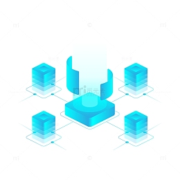 蓝色科技2.5D元素