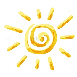 太阳手绘插画元素