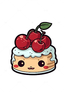 可爱樱桃蛋糕