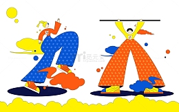 卡通扁平插画人物元素
