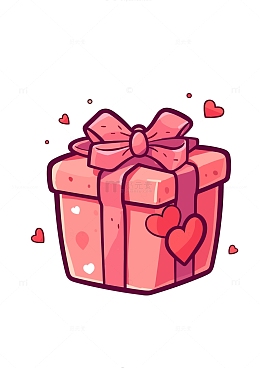 情人节礼盒手绘素材