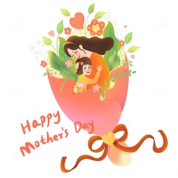 母亲节拥抱感恩捧花献花鲜花花束