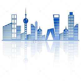 蓝色科技商务城市建筑