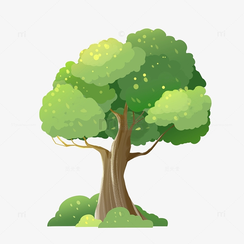绿色大树插图元素