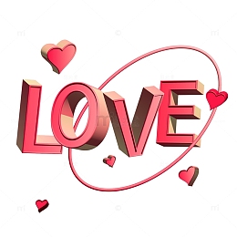 love立体效果字体