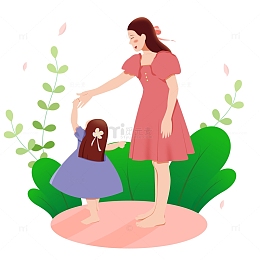 母亲节舞蹈妈妈感恩节感恩有你插画