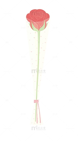 一枝粉玫瑰花