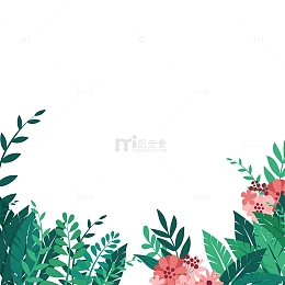夏天花草叶子绿叶花朵