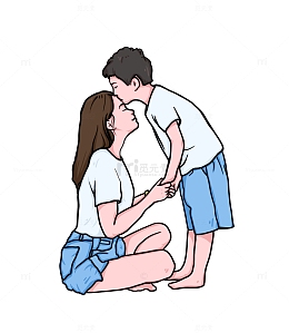 母亲节母子亲子互动人物手绘图