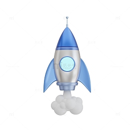 3D立体喷射小火箭模型