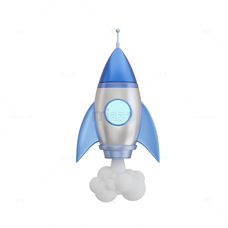 3D立体喷射小火箭模型