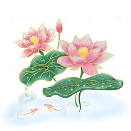 荷花夏日国潮立夏
