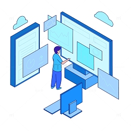 信息科技互联网2.5D元素